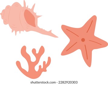 Ilustración del vector de coral de concha marina