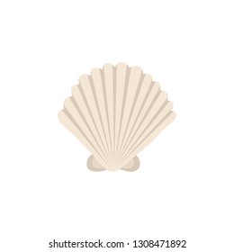 Sea shell vector icon in cartoon style.