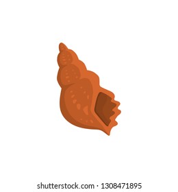 Sea shell vector icon in cartoon style.