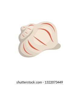 Sea shell vector icon in cartoon style.