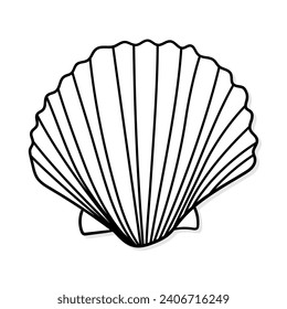 Sea shell vector icon in doodle style. Symbol in simple design. Cartoon object hand drawn isolated on white background.