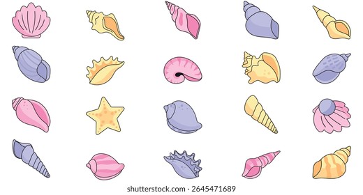 Sea Shell Vector Illustration Bundle