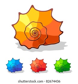 Sea shell, vector illustration, no gradients, easy replacement of colors