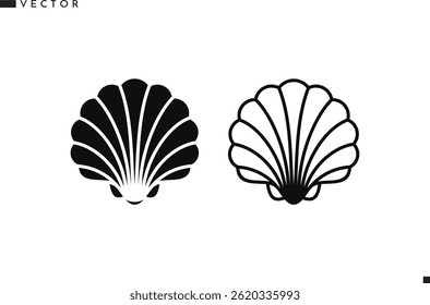 Vector de concha de mar. Icono de concha de vieira