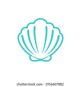 Sea Shell Vector Silhouette Isolated on white background.