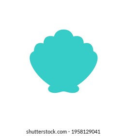 Sea Shell Vector Silhouette Isolated on white background.