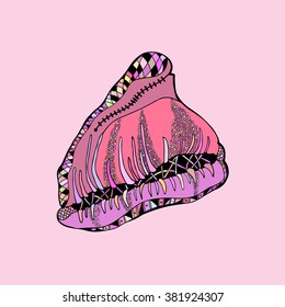 Sea shell in zentangle style