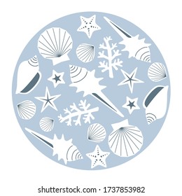 sea shells in circle shape