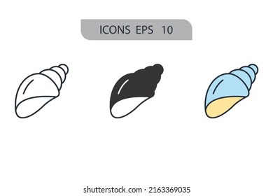 sea shells icons  symbol vector elements for infographic web