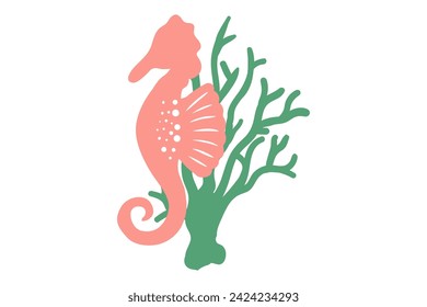 Sea Shells, Sea Life, Coral With Seashell, Ocean Seahorse, Starfish, Under the Sea Plants, Sand Dollar, Corals, Seaweed, Under The Sea, Seashell, Ocean, Marine, Seaweed, Coral bundle, seaweed, coral, 