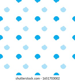 Sea shells on beach seamless vector pattern background. Hand drawn line art. Monochrome geometric mussel repeat backdrop. Marine illustration all over print for summer vacation resort concept