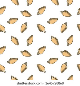 Sea shells pattern. Nice color image of a summer symbol. Modular image to enlarge.