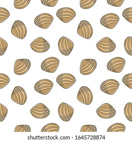 Sea shells pattern. Nice color image of a summer symbol. Modular image to enlarge.