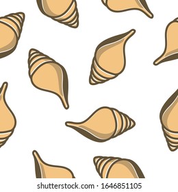 Sea shells pattern. Nice color image of a summer symbol. Modular image to enlarge.