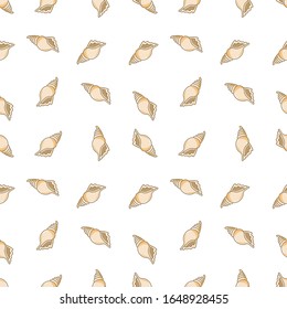 Sea shells pattern. Nice color image of a summer symbol. Modular image to enlarge.