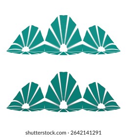 Sea shells pattern. Teal color elements. Marine life Vector. Repeating wave shapes.
