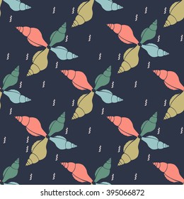 Sea shells seamless pattern Seamless abstract geometric triangle background pattern in vector.Fashion wallpaper. Pop art 