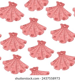 Sea shells seamless pattern. Summer marine animal background. Trendy pattern of seashells for wrapping paper, wallpaper, stickers, notebook cover. Vector ocean snail cartoon backdrop illustration.