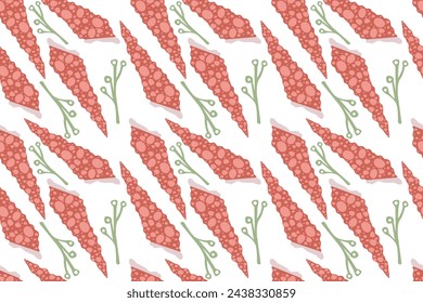 Sea shells seamless pattern. Trendy pattern of seashells for wrapping paper, wallpaper, stickers, notebook cover. The texture may be used for printing on fabric or paper and background in web design.