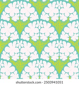 Sea shells seamless pattern. Trendy pattern of seashells for wrapping paper, wallpaper, stickers, notebook cover.