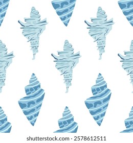 Sea shells seamless pattern. Trendy pattern of seashells for wrapping paper, wallpaper, stickers, notebook cover. 