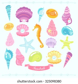 Sea Shells Vector Design Illustration