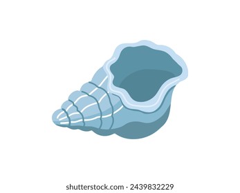 Ilustración vectorial de conchas de mar, moluscos. Ilustración plana de concha marina sobre fondo blanco. Elemento del océano para pegatinas.