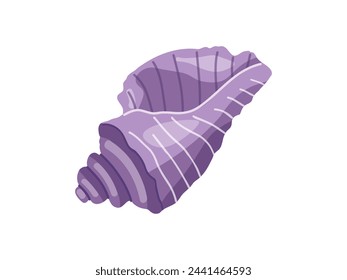 Sea shells vector illustration, mollusks. Flat illustration of seashell on white background. Ocean element for stickers.	