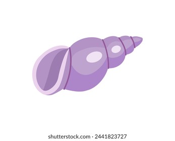 Sea shells vector illustration, mollusks. Flat illustration of seashell on white background. Ocean element for stickers.	