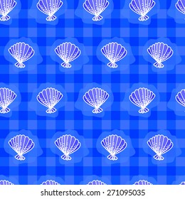 Sea shells vector seamless pattern