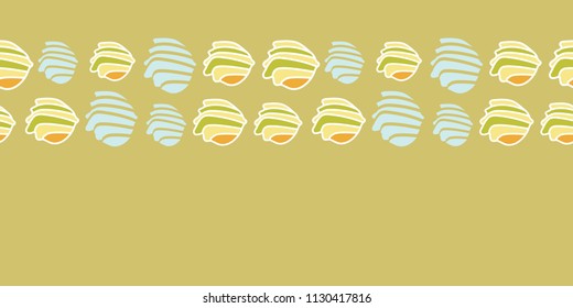 Sea Shells-Spa in the Country. Horizontal Border Seamless Repeat pattern