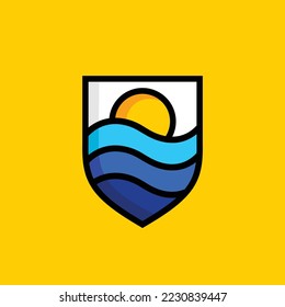 sea shield logo with modern concept