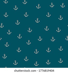 Sea ship anchor seamless vector hand drawn doodle pattern