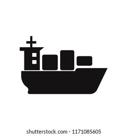 Sea ship with containers icon vector