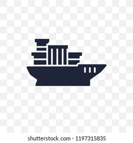 Sea ship with containers transparent icon. Sea ship with containers symbol design from Delivery and logistic collection.