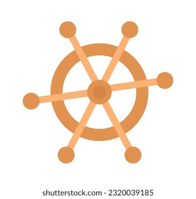 Sea Ship Helm Vector Illustration