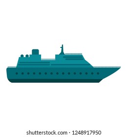 Sea ship icon. Flat illustration of sea ship vector icon for web design