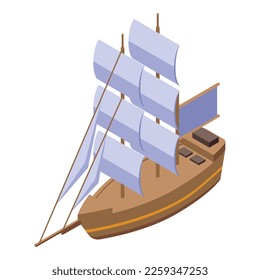 Sea ship icon isometric vector. Sail boat. Marine yacht