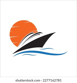 SEA SHIP ICON VECTOR ILLUSTRATION SYMBOL DESIGN