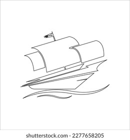 SEA SHIP ICON VECTOR ILLUSTRATION SYMBOL DESIGN