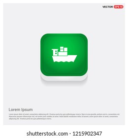 Sea ship IconGreen Web Button - Free vector icon