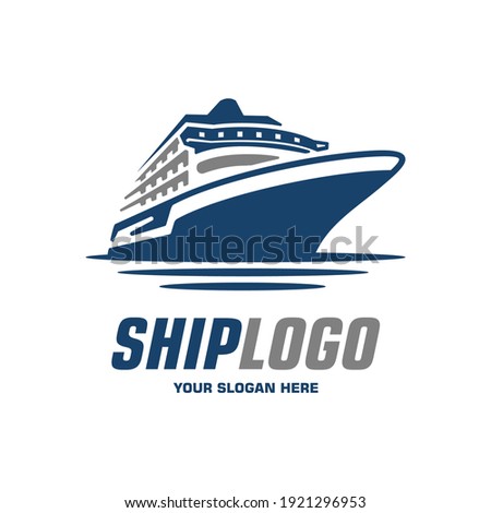 sea ship logo vector symbol