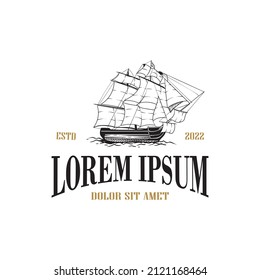 sea ship sailing cruise logo