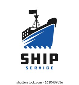 Sea ship transportation logo design