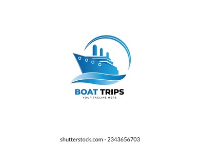 Sea Ship Travel Logo Design illustration