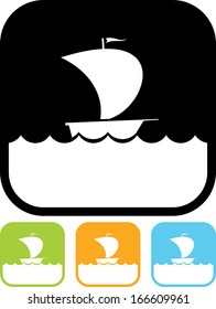 Sea Ship vector icon isolated 
