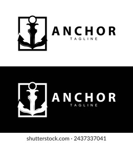Sea ship vector icon symbol illustration simple sea anchor logo design
