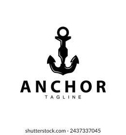 Sea ship vector icon symbol illustration simple sea anchor logo design