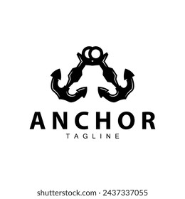 Sea ship vector icon symbol illustration simple sea anchor logo design