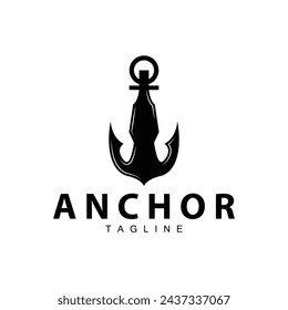 Sea ship vector icon symbol illustration simple sea anchor logo design